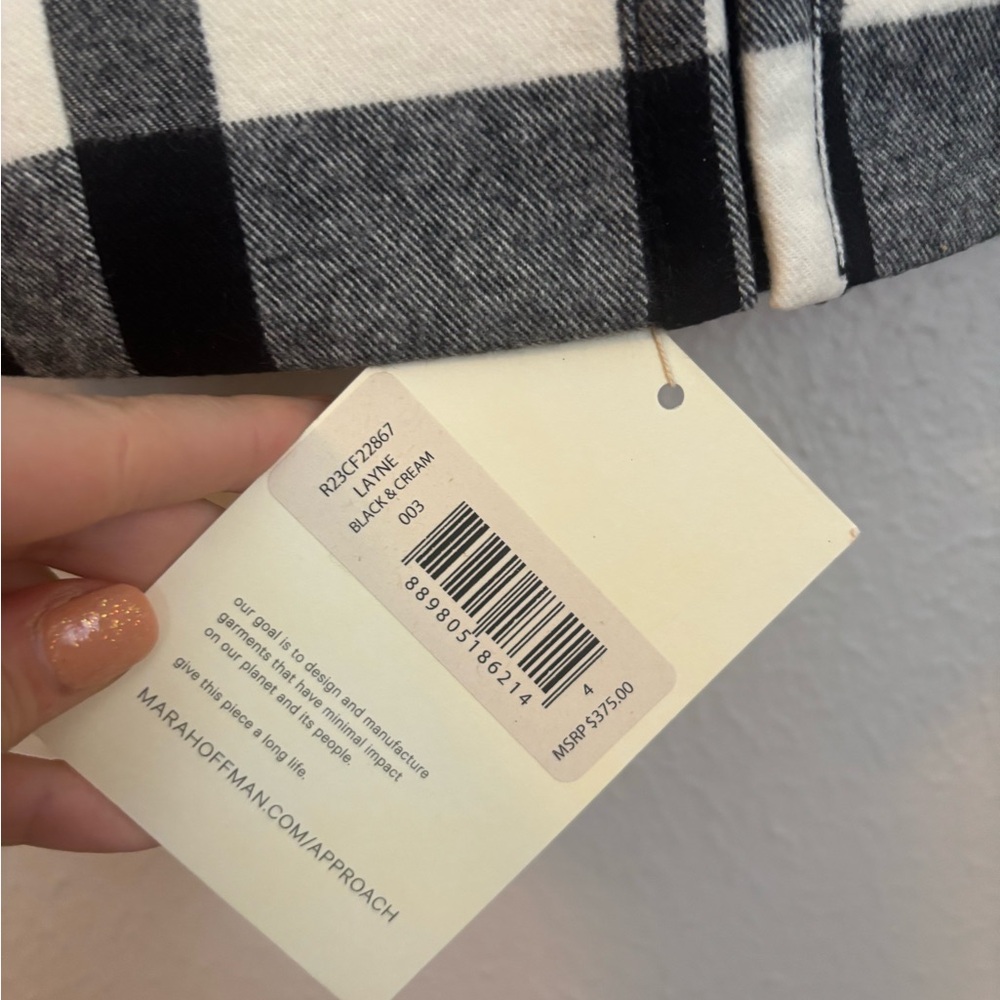 NWT Mara Hoffman Layne Cropped Checked Cotton-Flannel Strapless Top 4 - Picture 7 of 12